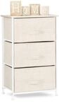 Relaxdays Regalsystem Stahl Stoff MDF Beige Wei&szlig; Mit Schubladen
