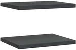vidaXL Wandregale 2 Stk 50x40x3 cm Schwarz Edelstahl 30293