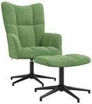 vidaXL Relaxsessel mit Hocker Hellgr&uuml;n Samt 328109