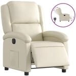 vidaXL Relaxsessel Elektrisch Creme Kunstleder 3204213
