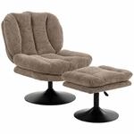 HOMCOM Loungesessel mit Hocker Polyester 72 x 92 x 90 cm Braun