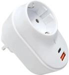 Schwaiger&reg; 230V Steckdosenadapter USB Typ A und C - 360&deg; rotierbar