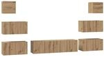 vidaXL TV-Schrankset Wandmontiert 8-Tlg Artisan-Eiche Holzwerkstoff 3393155