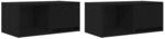 vidaXL TV-Schr&auml;nke 2 Stk Schwarz Eichen-Optik 60x31x25,5 cm 861439