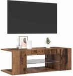 vidaXL TV-Schrank mit LED-Leuchten Altholz-Optik 90x39x30 cm 856325