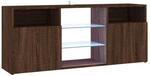 vidaXL TV-Schrank mit LED-Leuchten Braun Eichen-Optik 120x30x50 cm