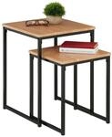 Relaxdays Beistelltisch 2er Set Eisen MDF PVC Verschiedene Farben Platzsparend 54 cm