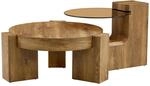 okwish Beistelltisch mit Zwei Ebenen und Glasplatte f&uuml;r Wohnzimmer 78x75x34 cm...