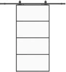 vidaXL Schiebet&uuml;r mit Beschlag Schwarz 102,5x205 cm ESG-Glas 3375860
