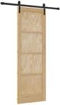 vidaXL Schiebet&uuml;r Natur 73,5 x 211 cm Massives Kiefernholz 3445432