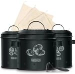 KitchenQuality Kartoffelaufbewahrungsbox 3er-Set aus Metall inkl. Sch&auml;ler & Beutel