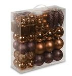 Relaxdays Weihnachtskugeln Kunststoff Braun 110er Set Bruchsicher 36 cm x 36 cm x 12