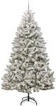vidaXL K&uuml;nstlicher Weihnachtsbaum Gr&uuml;n und Wei&szlig; 210 cm PVC und Metall 3395759