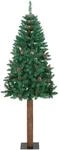 vidaXL Schlanker Weihnachtsbaum mit 300 LEDs mit St&auml;nder Gr&uuml;n 210 cm 3394873