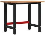 vidaXL Werkbank Hellbraun 100x60x81,5 cm Massivholz Eiche 3309671