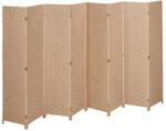 Relaxdays Paravent Holz/Papier Natur Achteilig 170 cm x 320 cm x 2 cm 9,2 kg