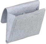 Relaxdays Betttasche Filz Hellgrau 5 F&auml;cher 26 cm x 28 cm x 5 cm 180 g