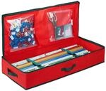 Relaxdays Geschenkpapier Aufbewahrungsbox Stoff Rot Staubgesch&uuml;tzt Platzsparend 81