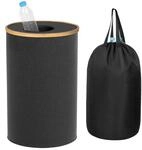 Relaxdays Pfandflaschen Sammelbeh&auml;lter Baumwolle Bambus Fiberglas Schwarz Waschbar