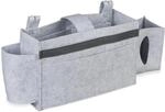Relaxdays Betttasche Filz Hellgrau mit 8 F&auml;chern 23 cm x 43 cm x 11 cm 0,24 kg