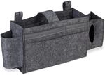 Relaxdays Betttasche f&uuml;r Hochbett Filz Dunkelgrau mit 8 F&auml;chern 23 cm x 43 cm x 11