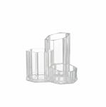 Relaxdays Pinselhalter Acryl Transparent Dreiteilig 12 cm x 13 cm x 13,5 cm