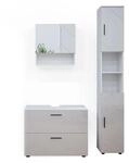 Vicco Badm&ouml;bel-Set Irma Wei&szlig; Hochglanz 80 x 59 3-teilig