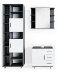 Vicco Badm&ouml;bel-Set Ilias Anthrazit 60 x 61 3-teilig