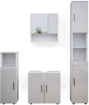 Vicco Badm&ouml;bel-Set Irma Wei&szlig; Hochglanz 60 x 59 4-teilig