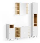 Vicco Badm&ouml;bel-Set Aquis Wei&szlig; 80 x 64 4-teilig