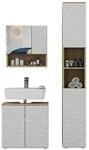 Vicco Badm&ouml;bel-Set Edge Wei&szlig; 60 x 57 3-teilig