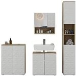 Vicco Badm&ouml;bel-Set Edge Wei&szlig; 60 x 57 4-teilig
