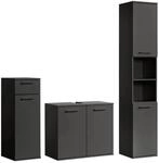 mokebo Badm&ouml;bel Set 3-teilig Der Steuermann Badezimmerm&ouml;bel Set in Anthrazit