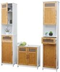 MCW Badezimmerset A85 Badm&ouml;bel 2x Hochschrank Waschbeckenunterschank