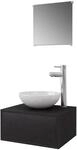 vidaXL 4-Tlg Badm&ouml;bel-Set mit Waschbecken und Wasserhahn Schwarz 273685