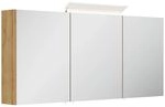Posseik Spiegelschrank inkl. Design LED-Lampe u. Glasb&ouml;den 140 cm Eiche Gold