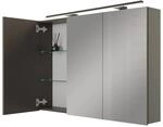 Planetm&ouml;bel ARIA Spiegelschrank 120 cm Anthrazit mit LED Leuchte Schwarz