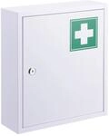 Relaxdays Medizinschrank Eisen Gr&uuml;n Abschlie&szlig;bar 36 cm x 31,5 cm x 10 cm