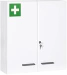 Kleankin Medizinschrank 2-T&uuml;riger mit 6 Einlegeb&ouml;den Stahl Wei&szlig; 55 x 18 x 60 cm