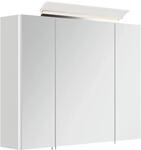 Posseik Spiegelschrank inkl. Design LED-Lampe u. Glasb&ouml;den 80 cm Wei&szlig;...