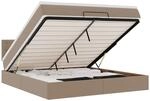 vidaXL Ottoman-Bett mit Matratzen & LEDs Cappuccino-Braun 180x200cm 3312171