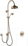 PaulGurkes Duschsystem Messing Bronze Antik Regendusche Set Unterputz Aufputz