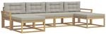 vidaXL Outdoor-Sofagarnitur mit Kissen 6 Stk Wei&szlig; und Hellgrau 3386830