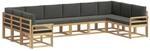 vidaXL Outdoor-Sofagarnitur mit Kissen 10 Stk Wei&szlig; und Anthrazit 3388291