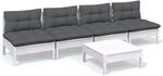 vidaXL 5-tlg Garten-Lounge-Set mit Anthrazit Kissen Kiefernholz Modell 10