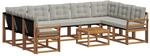 vidaXL Outdoor-Sofagarnitur mit Kissen 30-Tlg Natur und Hellgrau 3369074