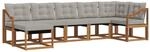 vidaXL Outdoor-Sofagarnitur mit Kissen 7-Tlg Natur und Hellgrau 3368890