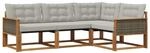 vidaXL Outdoor-Sofagarnitur mit Kissen 4 Stk Natur und Hellgrau 3381387