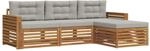 vidaXL Outdoor-Sofagarnitur mit Kissen 4-Tlg Natur und Hellgrau 3373266