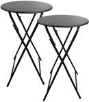 Chefgastro Stehtisch 2er Set Mit Hussen Klappbar Rund Hx&oslash; 110X60Cm Bistrotisch Stahl